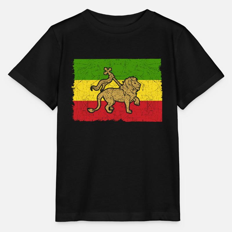 Cadeau de drapeau de lion de Reggae Rasta Rastafarian - T-shirt bio MINI CREATOR Stanley/Stella Enfant - noir