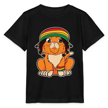 Reggae Rasta Rastafari Jamaica Katze Cat Geschenk - Stanley/Stella Kinder T-Shirt MINI CREATOR  - Schwarz - Vorne - Mikhail (115cm)