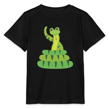 Enfants Drôle Boa Python Reptile Serpent Garçons Filles - T-shirt bio MINI CREATOR Stanley/Stella Enfant - noir - Devant - Mikhail (115cm)