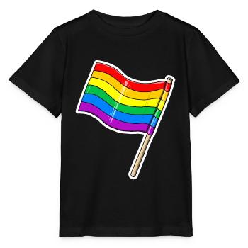 Drapeau arc-en-ciel - T-shirt bio MINI CREATOR Stanley/Stella Enfant - noir - Devant - Mikhail (115cm)