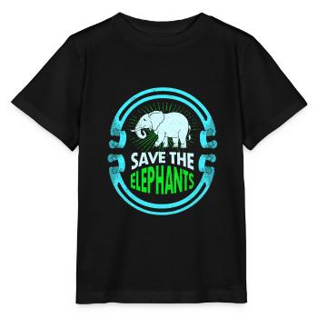 Eléphant - T-shirt bio MINI CREATOR Stanley/Stella Enfant - noir - Devant - Mikhail (115cm)