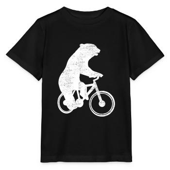 Ours vélo cadeau drôle Berlin Berne - T-shirt bio MINI CREATOR Stanley/Stella Enfant - noir - Devant - Mikhail (115cm)