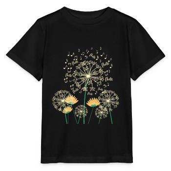 Pusteblume Flöte - Stanley/Stella Kinder T-Shirt MINI CREATOR  - Schwarz - Vorne - Mikhail (115cm)