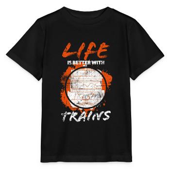 Chemin de fer - T-shirt bio MINI CREATOR Stanley/Stella Enfant - noir - Devant - Mikhail (115cm)