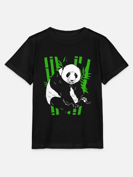 Panda - Stanley/Stella MINI CREATOR Kids’ T-Shirt - black