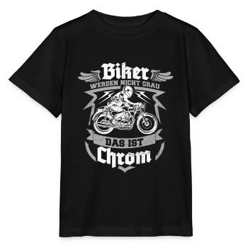 Biker werden nicht grau das ist Chrom Motorrad - Stanley/Stella Kinder T-Shirt MINI CREATOR  - Schwarz - Vorne - Mikhail (115cm)