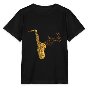 Instrument de saxophone - T-shirt bio MINI CREATOR Stanley/Stella Enfant - noir - Devant - Mikhail (115cm)