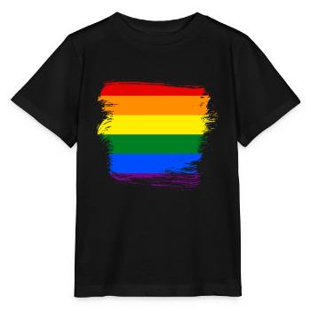 Regenbogenfahne LGBT - Stanley/Stella Kinder T-Shirt MINI CREATOR  - Schwarz - Vorne - Mikhail (115cm)