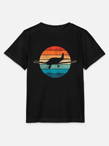 Flugzeug - Stanley/Stella Kinder T-Shirt MINI CREATOR  - Schwarz