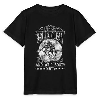 Cowboy cowboy boots - Stanley/Stella MINI CREATOR Kids’ T-Shirt - black - Front - Mikhail (115cm)
