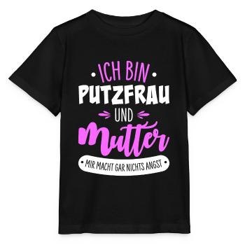Cleaning lady mother - Stanley/Stella MINI CREATOR Kids’ T-Shirt - black - Front - Mikhail (115cm)