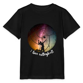 Volleyball Aufschlag - Stanley/Stella Kinder T-Shirt MINI CREATOR  - Schwarz - Vorne - Mikhail (115cm)