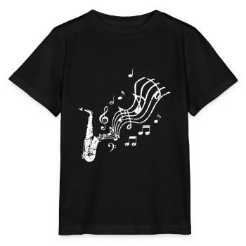 Vintage Retro Saxophone Saxophone Music Musicians - Stanley/Stella MINI CREATOR Kids’ T-Shirt - black - Front - Mikhail (115cm)
