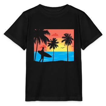 Surfer am Strand - T-shirt bio MINI CREATOR Stanley/Stella Enfant - noir - Devant - Mikhail (115cm)