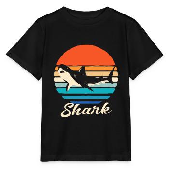 Shark Fish Shark Shark Fin Sharks Ocean - Stanley/Stella MINI CREATOR Kids’ T-Shirt - black - Front - Mikhail (115cm)