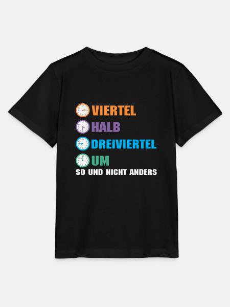 Uhrzeiten in Ostdeutschland Ossi Uhr Viertel Halb - Stanley/Stella Kinder T-Shirt MINI CREATOR - Schwarz
