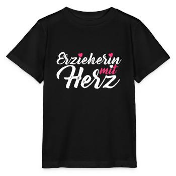 Educator with heart Educator Kita Childminder - Stanley/Stella MINI CREATOR Kids’ T-Shirt - black - Front - Mikhail (115cm)