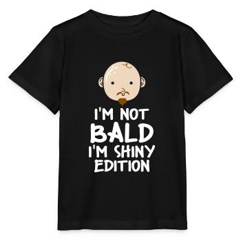 Not bald shiny edition bald head baldness - Stanley/Stella MINI CREATOR Kids’ T-Shirt - black - Front - Mikhail (115cm)