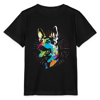 Chien de berger allemand chien de garde IPO chien de service - T-shirt bio MINI CREATOR Stanley/Stella Enfant - noir - Devant - Mikhail (115cm)