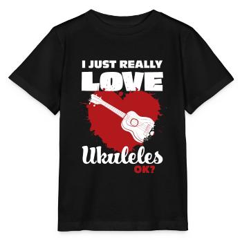 Ukulele - Stanley/Stella Kinder T-Shirt MINI CREATOR  - Schwarz - Vorne - Mikhail (115cm)