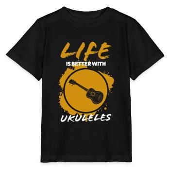 Ukulele - T-shirt bio MINI CREATOR Stanley/Stella Enfant - noir - Devant - Mikhail (115cm)