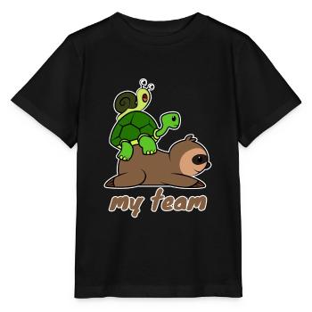 L’équipe Lentement - T-shirt bio MINI CREATOR Stanley/Stella Enfant - noir - Devant - Mikhail (115cm)