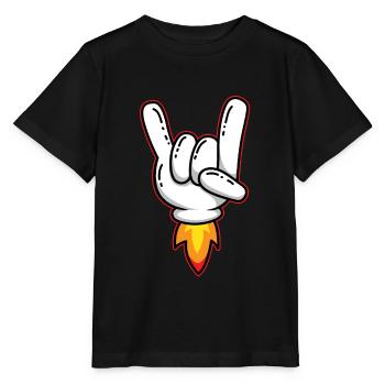Rock and Roll Gesture Sign of the Horns - Stanley/Stella MINI CREATOR Kids’ T-Shirt - black - Front - Mikhail (115cm)