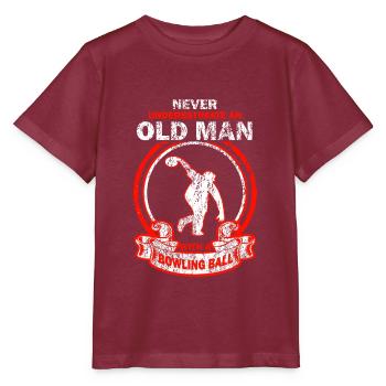 Bowling Bowling Vieil homme disant - T-shirt bio MINI CREATOR Stanley/Stella Enfant - bordeaux - Devant - Kain (125cm)