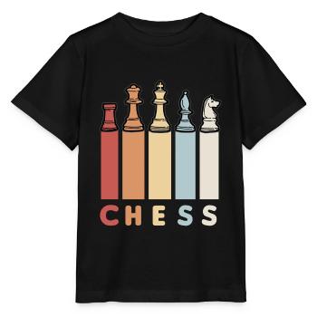 CHESS RETRO Chess Player Chess Pieces Chess - Stanley/Stella MINI CREATOR Kids’ T-Shirt - black - Front - Mikhail (115cm)