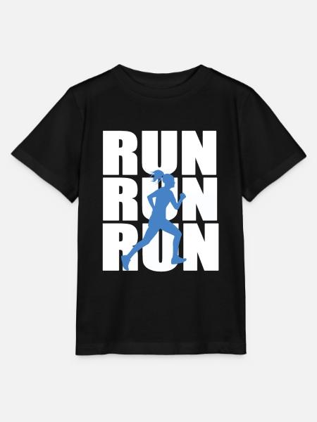 Run Run Run Läuferin - Stanley/Stella Kinder T-Shirt MINI CREATOR - Schwarz