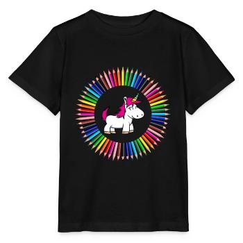 Licorne première année pour filles - T-shirt bio MINI CREATOR Stanley/Stella Enfant - noir - Devant - Mikhail (115cm)