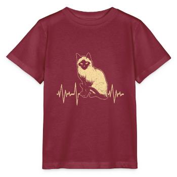 Siamkatze - Stanley/Stella Kinder T-Shirt MINI CREATOR  - Burgunderrot - Vorne - Kain (125cm)