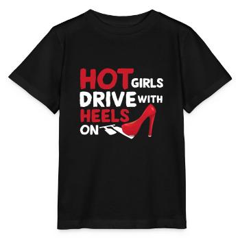 Hot Girls Ride with Heels - Girls Tuner - Stanley/Stella MINI CREATOR Kids’ T-Shirt - black - Front - Mikhail (115cm)