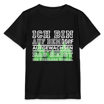 Ich bin auf dem Dorf Aufgewachsen - Stanley/Stella Kinder T-Shirt MINI CREATOR  - Schwarz - Vorne - Mikhail (115cm)