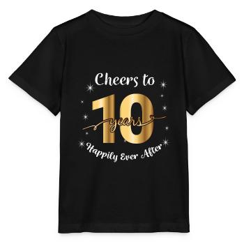 10ème anniversaire de mariage 10 ans cadeau de mariage - T-shirt bio MINI CREATOR Stanley/Stella Enfant - noir - Devant - Mikhail (115cm)