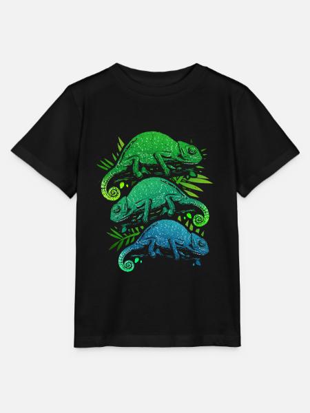 Chamäleon - Stanley/Stella Kinder T-Shirt MINI CREATOR - Schwarz