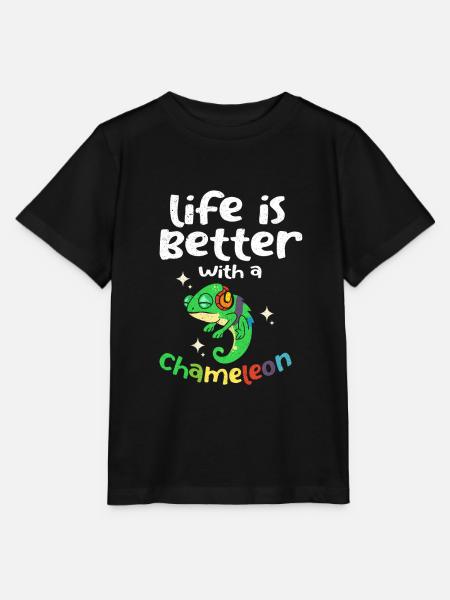 Chamäleon - Stanley/Stella Kinder T-Shirt MINI CREATOR - Schwarz