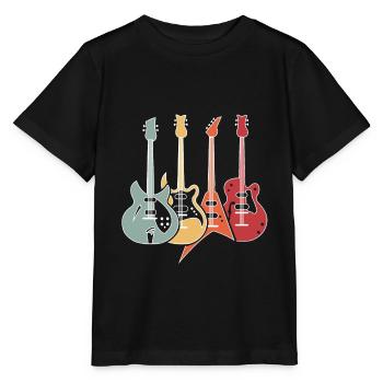 Guitares rétro Basse Drôle Guitariste Cadeau - T-shirt bio MINI CREATOR Stanley/Stella Enfant - noir - Devant - Mikhail (115cm)