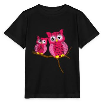 Eule Niedliches Tier - Stanley/Stella Kinder T-Shirt MINI CREATOR  - Schwarz - Vorne - Mikhail (115cm)
