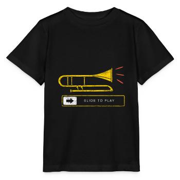 Trombone instrument - Stanley/Stella MINI CREATOR Kids’ T-Shirt - black - Front - Mikhail (115cm)