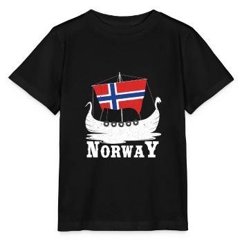 Cadeau viking en bateau en Norvège - T-shirt bio MINI CREATOR Stanley/Stella Enfant - noir - Devant - Mikhail (115cm)