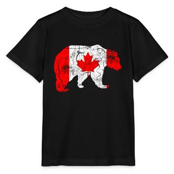 Canada Flag - Stanley/Stella MINI CREATOR Kids’ T-Shirt - black - Front - Mikhail (115cm)