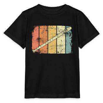 Flöte - Stanley/Stella Kinder T-Shirt MINI CREATOR  - Schwarz - Vorne - Mikhail (115cm)