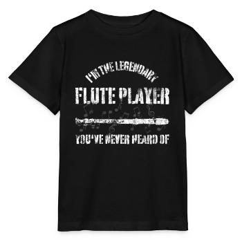 Flöte - Stanley/Stella Kinder T-Shirt MINI CREATOR  - Schwarz - Vorne - Mikhail (115cm)