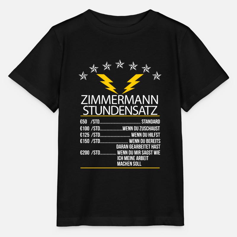 Zimmermann Stundensatz - Stanley/Stella Kinder T-Shirt MINI CREATOR  - Schwarz