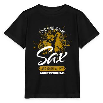 Saxofon - Stanley/Stella Kinder T-Shirt MINI CREATOR  - Schwarz - Vorne - Mikhail (115cm)