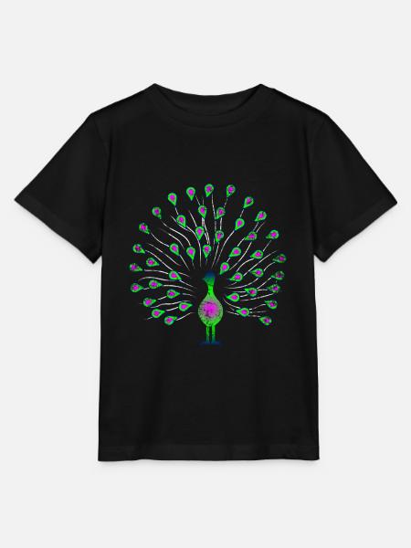 Pfau Tier - Stanley/Stella Kinder T-Shirt MINI CREATOR  - Schwarz