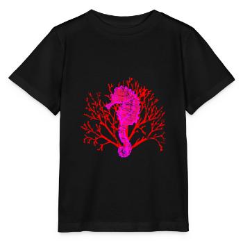 Seepferdchen Korallen - Stanley/Stella Kinder T-Shirt MINI CREATOR  - Schwarz - Vorne - Mikhail (115cm)