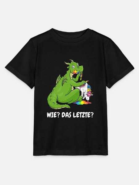 Wie das letzte Geschenk Drache frisst Einhorn fun - Stanley/Stella Kinder T-Shirt MINI CREATOR  - Schwarz