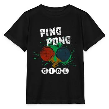Ping-pong fille - T-shirt bio MINI CREATOR Stanley/Stella Enfant - noir - Devant - Mikhail (115cm)